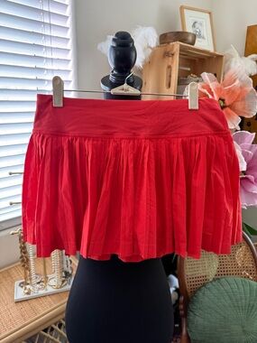 Lululemon Pleat To Street II Hot Orange Pleated Athletic Preppy Tennis Skirt
